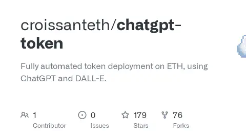 GitHub - croissanteth/chatgpt-token: Fully automated token deployment on ETH, using ChatGPT and DALL-E.