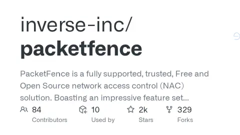GitHub - inverse-inc/packetfence: PacketFence is a fully supported, trusted, Free and Open Source network access control (NAC) solution. Boasting an impressive feature set including a captive-portal for registration and remediation, centralized wired and wireless management, powerful BYOD management options, 802.1X support, layer-2 isolation of problematic devices; PacketFence can be used to effectively secure networks small to very large heterogeneous networks.