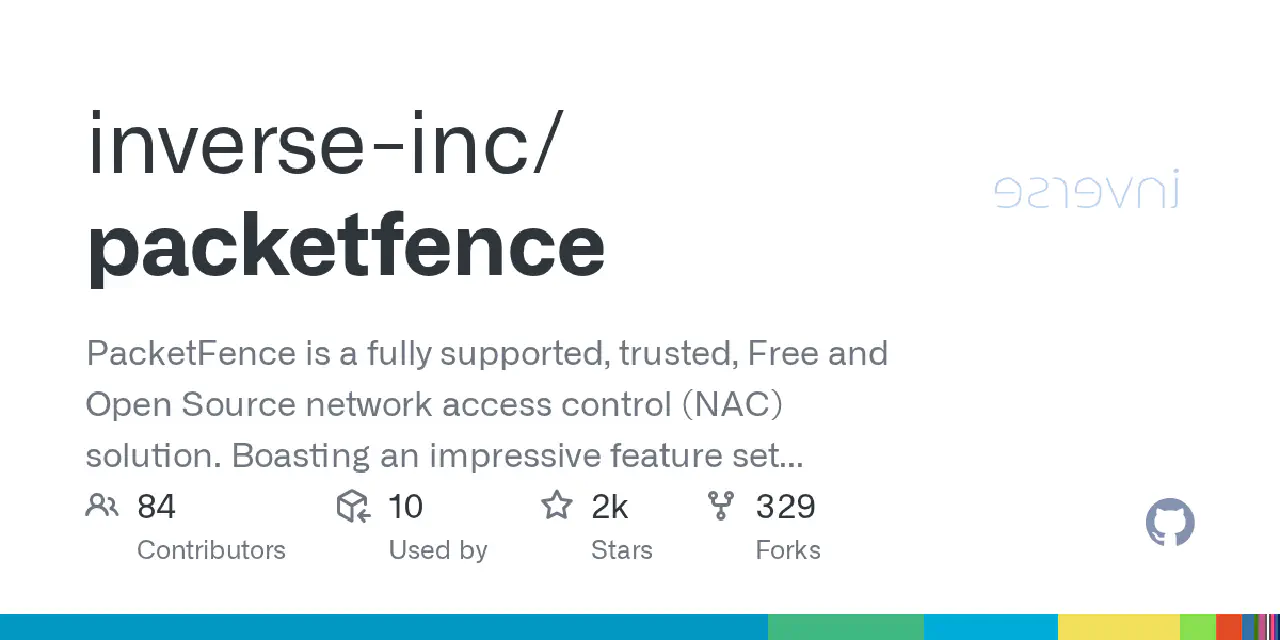 GitHub - inverse-inc/packetfence: PacketFence is a fully supported, trusted, Free and Open Source network access control (NAC) solution. Boasting an impressive feature set including a captive-portal for registration and remediation, centralized wired and wireless management, powerful BYOD management options, 802.1X support, layer-2 isolation of problematic devices; PacketFence can be used to effectively secure networks small to very large heterogeneous networks.