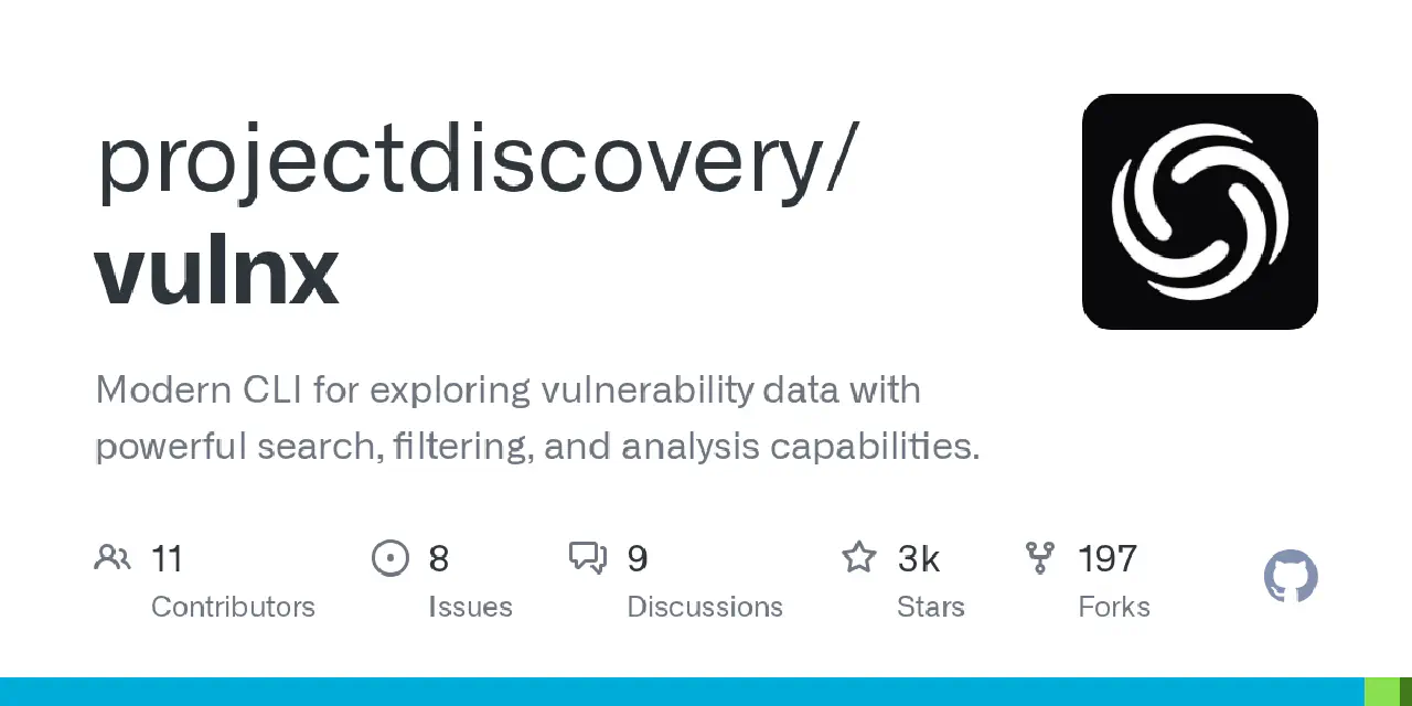 GitHub - projectdiscovery/vulnx: Modern CLI for exploring vulnerability data with powerful search, filtering, and analysis capabilities.